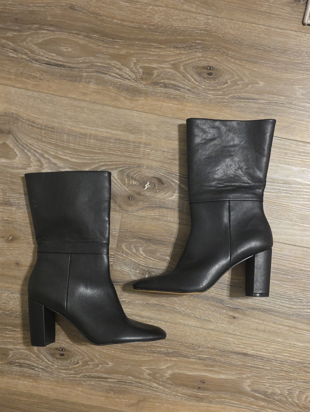 Charles By Charles David -Black Mid-Calf Block Heel Women's Boots Size 8